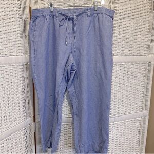Talbots Linen Easy Drawstring Pant 18W